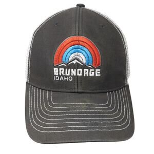 Brundage Idaho Snapback Trucker Cap Gray One Size Adjustable Mesh Back Ouray